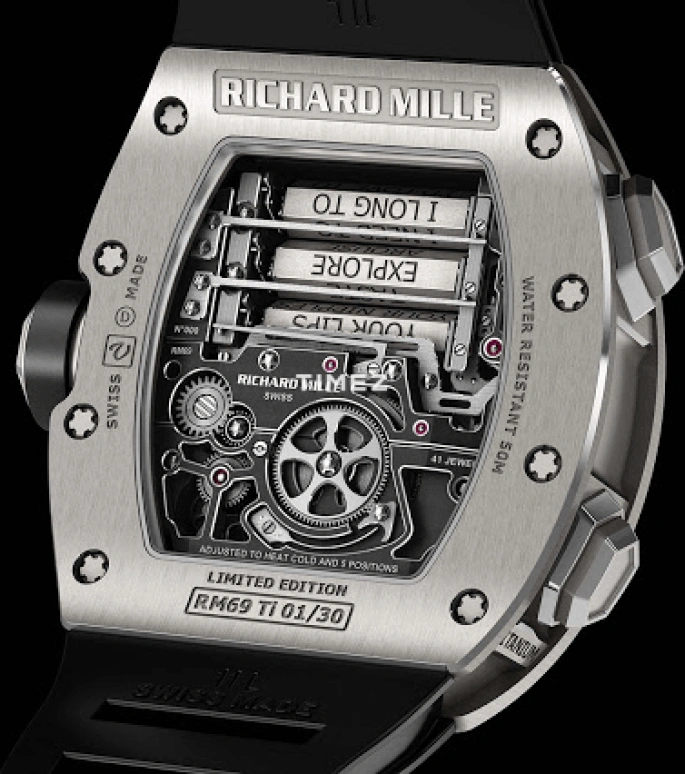 TIMEZ Richard Mille Tourbillon 42 70x50mm RM 69 Erotic Tourbillon TI