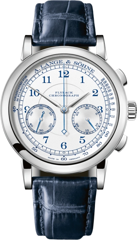 A. Lange & Söhne,1815 39.50mm,39.50mm,White Gold,Silver,Handwound,Chronograph,Power Reserve Indicator,Flyback,Column Wheel,60hours,In-house Caliber,414,414.026