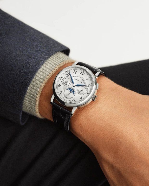 朗格,1815 40毫米,40毫米,白金,银色,手动上弦,月相,年历,月历,星期历,72小时,自制机芯,238,238.026 E