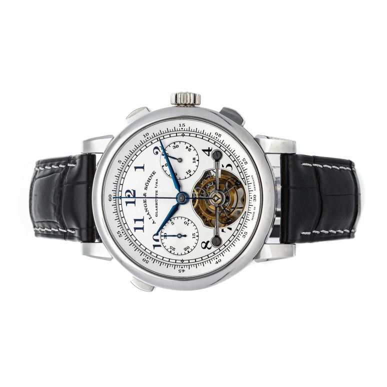 A. Lange & Söhne,Tourbillon 41.20mm,41.20mm,Platinum,Silver,Handwound,Chronograph,Tourbillon,Tourbillon Escapement,Flyback,36hours,In-house Caliber,702,702.025