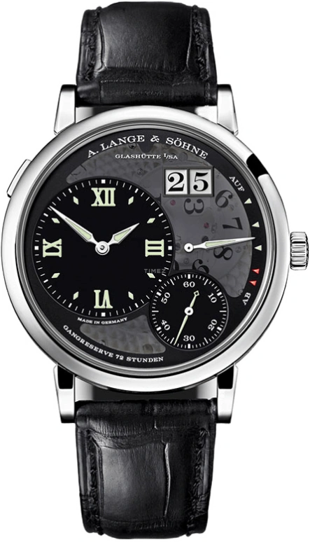 A. Lange & Söhne,Lange 1 40.90mm,40.90mm,Platinum,Black,Handwound,Power Reserve Indicator,Big Date,lumen,117,117.035