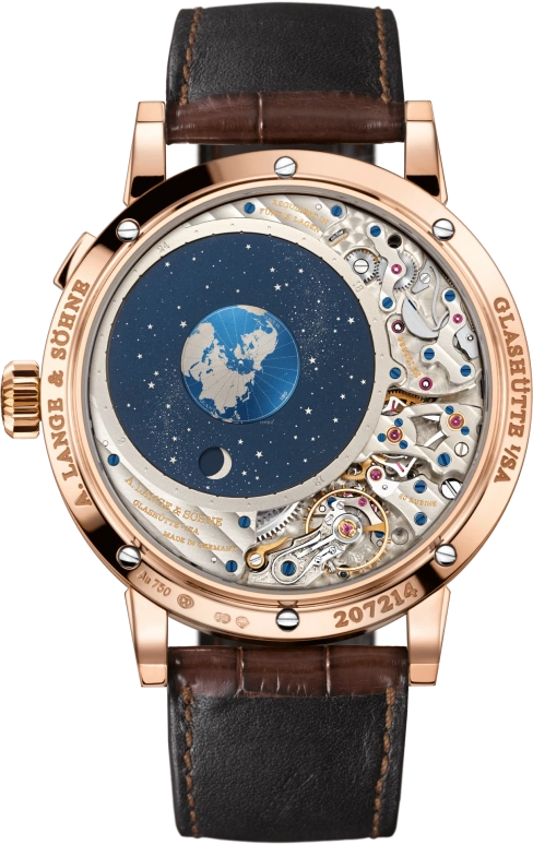 A. Lange & Söhne,Richard Lange 45.50mm,45.50mm,Pink Gold,Silver,Handwound,Moonphase,Perpetual Calendar,Leap Year,Month,336hours,In-house Caliber,180,180.032