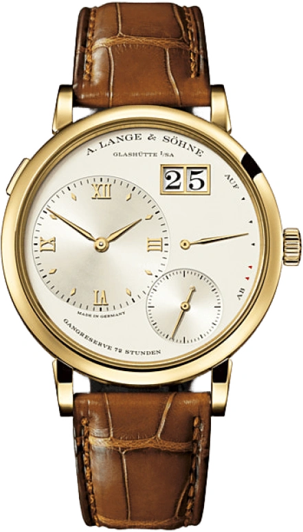 A. Lange & Söhne,Lange 1 40.90mm,40.90mm,Yellow Gold,Champagne,Handwound,Power Reserve Indicator,Big Date,117,117.021