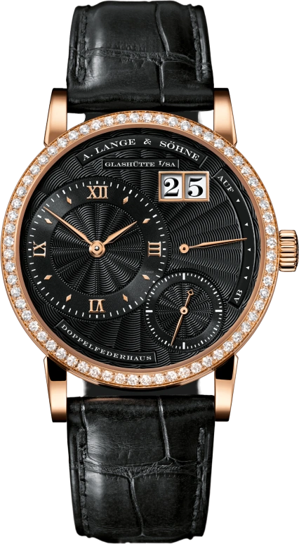 A. Lange & Söhne,Lange 1 36.10mm,36.10mm,Pink Gold,Black,Handwound,Power Reserve Indicator,Big Date,811,811.065