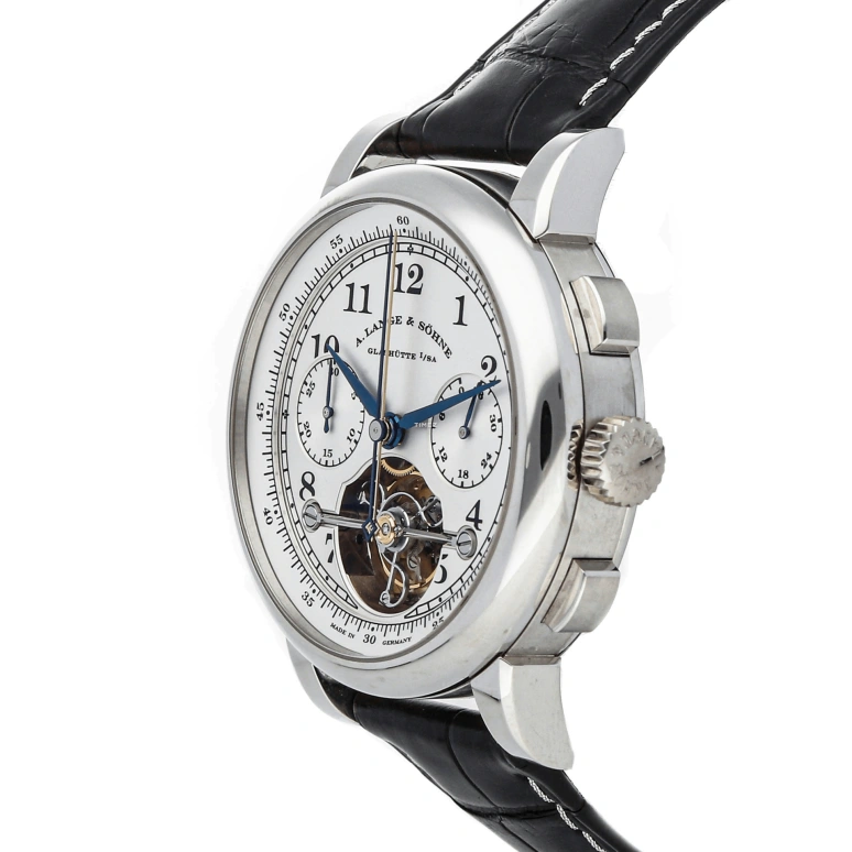 A. Lange & Söhne,Tourbillon 41.20mm,41.20mm,Platinum,Silver,Handwound,Chronograph,Tourbillon,Tourbillon Escapement,Flyback,36hours,In-house Caliber,702,702.025