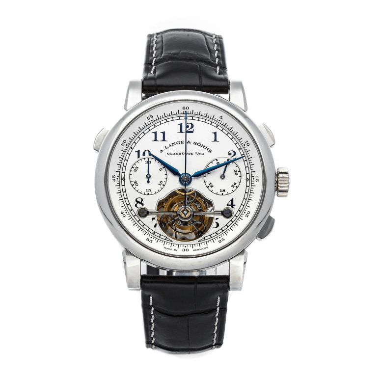 A. Lange & Söhne,Tourbillon 41.20mm,41.20mm,Platinum,Silver,Handwound,Chronograph,Tourbillon,Tourbillon Escapement,Flyback,36hours,In-house Caliber,702,702.025