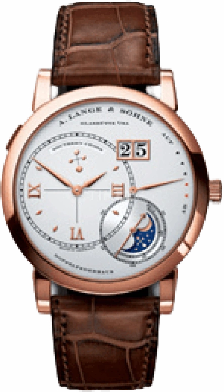 A. Lange & Söhne,Lange 1 42mm,42mm,Pink Gold,Silver,Handwound,Moonphase,Day,Power Reserve Indicator,Zodiac Indications,72hours,In-house Caliber,119,119.032