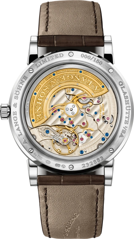 A. Lange & Söhne,Lange 1 41.90mm,41.90mm,White Gold,Pink,Automatic,Moonphase,Perpetual Calendar,Leap Year,Month,50hours,In-house Caliber,345,345.056