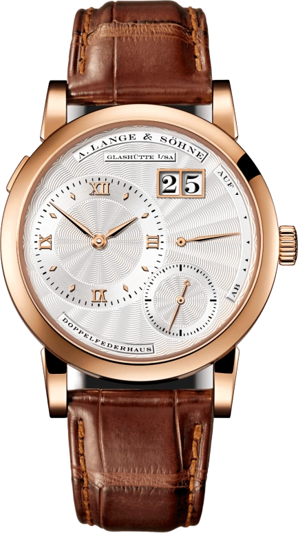 A. Lange & Söhne,Lange 1 38.50mm,38.50mm,Rose Gold,Silver,Handwound,Power Reserve Indicator,Big Date,101,101.064