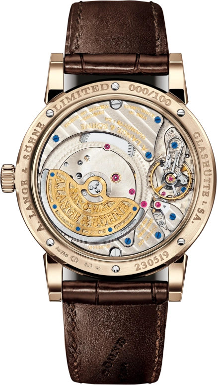 A. Lange & Söhne,Saxonia 38.50mm,38.50mm,Honey Gold,Silver,Automatic,Moonphase,Perpetual Calendar,Leap Year,Month,46hours,In-house Caliber,310,310.050