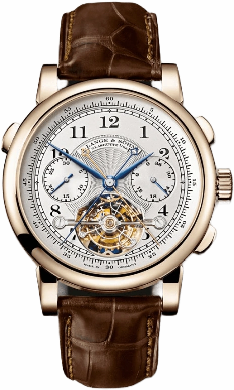 A. Lange & Söhne,Tourbillon 41.20mm,41.20mm,Honey Gold,Silver,Handwound,Chronograph,Tourbillon,Flyback,Rattrapante,36hours,In-house Caliber,712,712.050