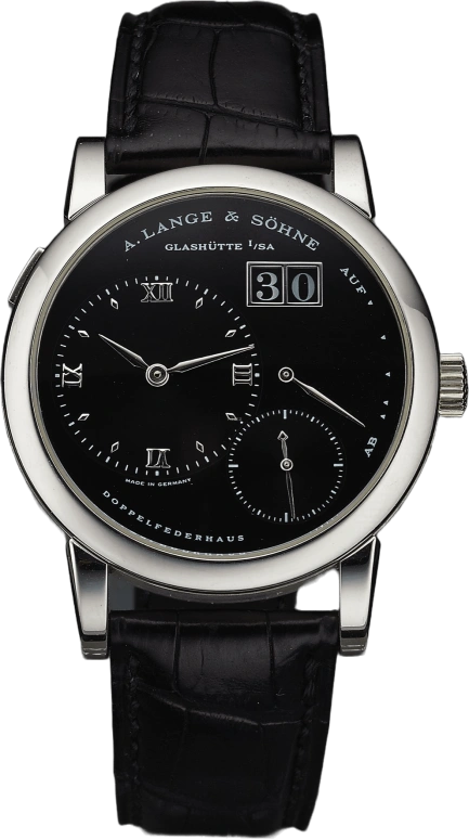 A. Lange & Söhne,Lange 1 38.50mm,38.50mm,Platinum,Black,Handwound,Power Reserve Indicator,Big Date,101,101.035