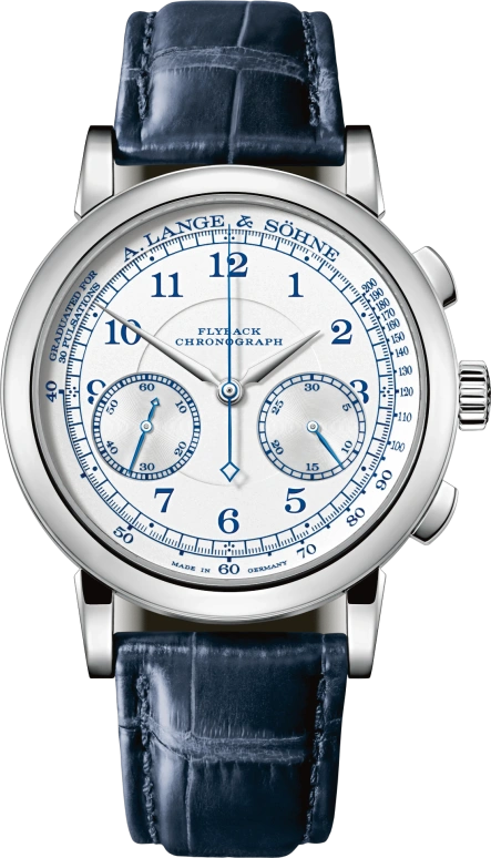 A. Lange & Söhne,1815 39.50mm,39.50mm,White Gold,Silver,Handwound,Chronograph,Power Reserve Indicator,Flyback,Column Wheel,60hours,In-house Caliber,414,414.026