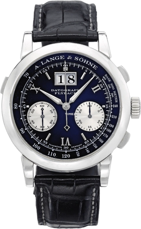 A. Lange & Söhne,Saxonia 39mm,39mm,Platinum,Black,Handwound,Chronograph,Big Date,403,403.035