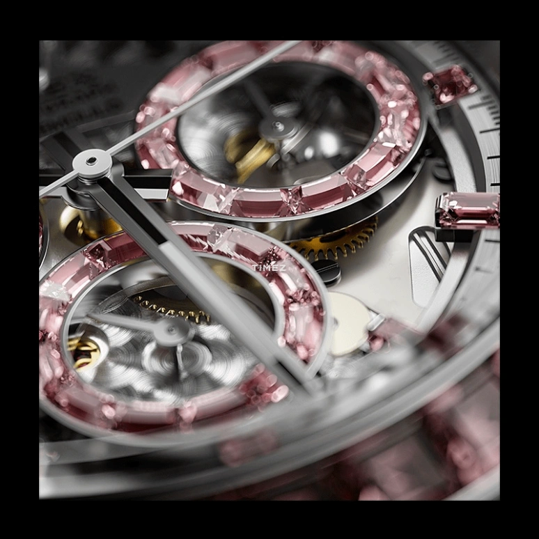 Aet Remould,Other 40mm,40mm,Sapphire,Silver,Pink,Automatic,Chronograph,Round,ROSE FANTASY