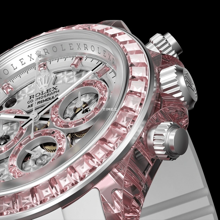 Aet Remould,Other 40mm,40mm,Sapphire,Silver,Pink,Automatic,Chronograph,Round,ROSE FANTASY