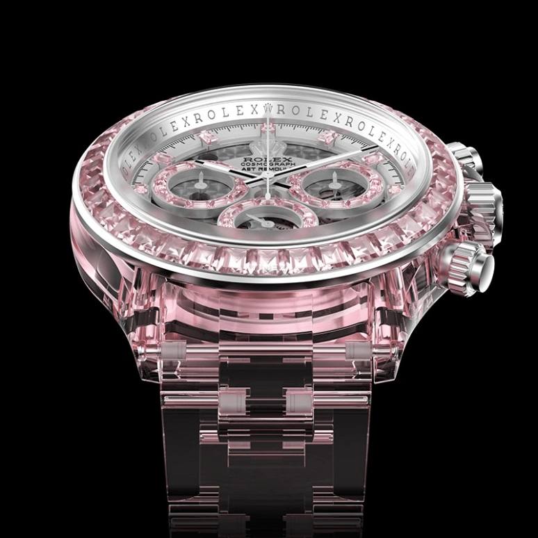 Aet Remould,Other 40mm,40mm,Sapphire,Silver,Pink,Automatic,Chronograph,Round,ROSE FANTASY