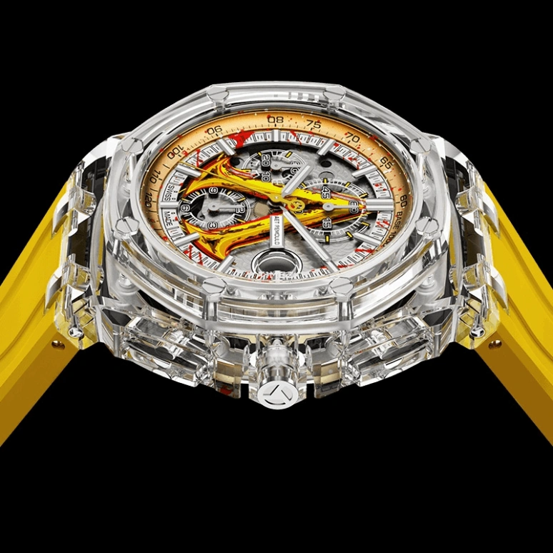 Aet Remould,Other 44mm,44mm,Sapphire,Yellow,Silver,Automatic,Chronograph,Day,LAMBDA