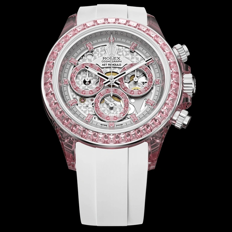 Aet Remould,Other 40mm,40mm,Sapphire,Silver,Pink,Automatic,Chronograph,Round,ROSE FANTASY