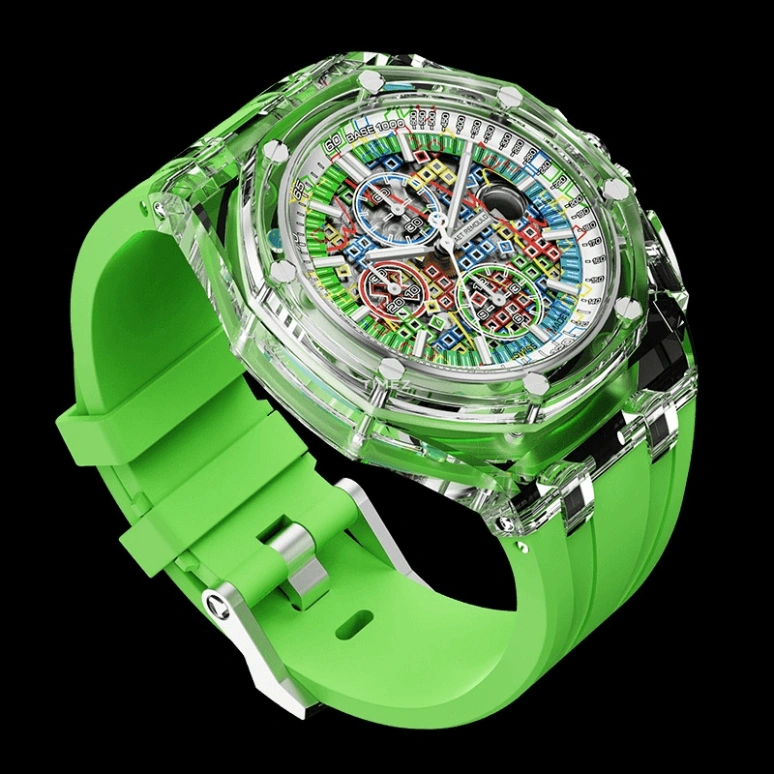 Aet Remould,Other 44mm,44mm,Sapphire,Multi-Color,Automatic,Chronograph,Day,GRID GAME