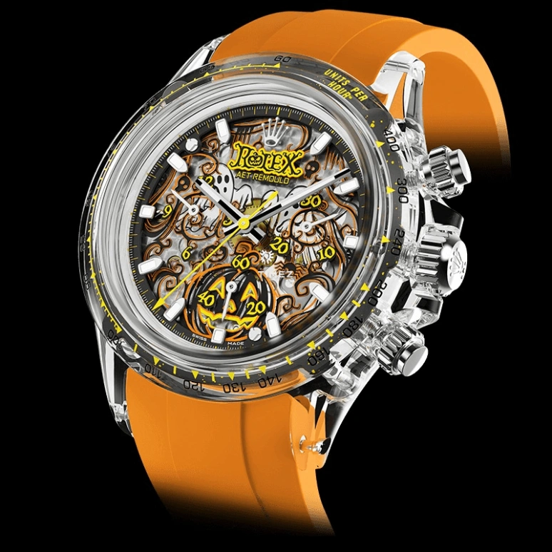 Aet Remould,Other 40x47.50mm,40x47.50mm,Sapphire,Skeleton,Automatic,Chronograph,Round,HALLOWEEN