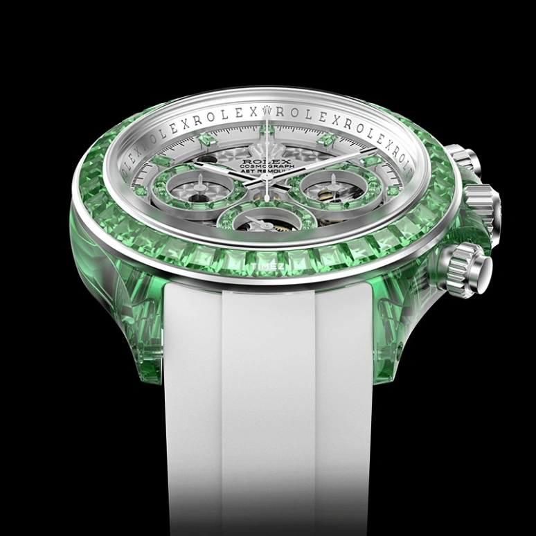 Aet Remould,Other 40mm,40mm,Sapphire,Silver,Green,Automatic,Chronograph,Round,VERDANT MARVEL