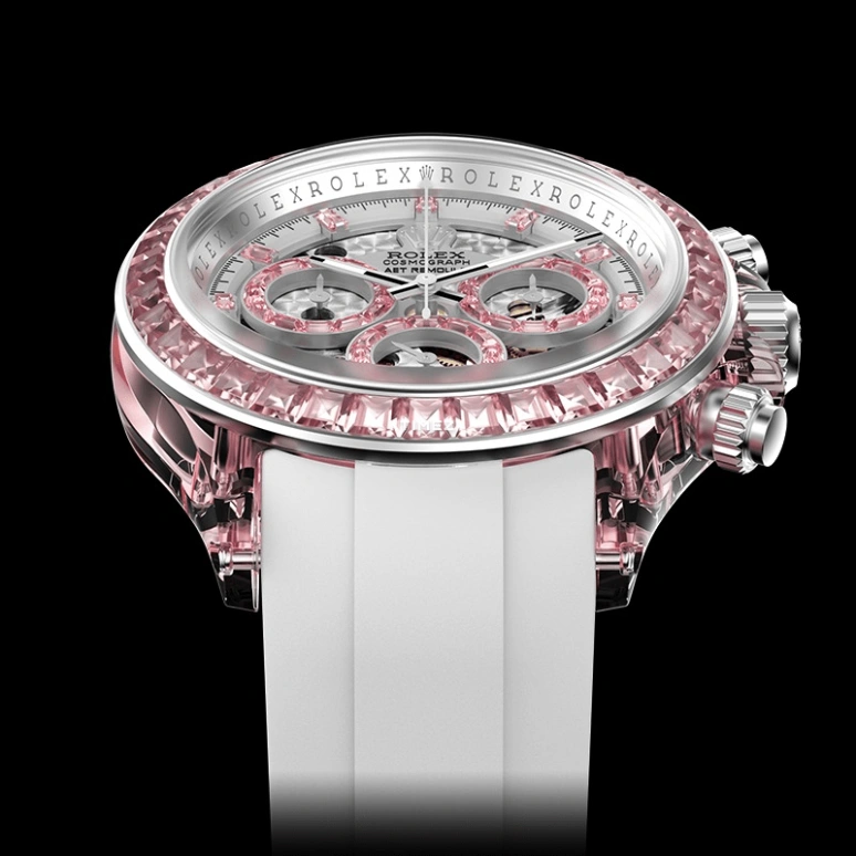 Aet Remould,Other 40mm,40mm,Sapphire,Silver,Pink,Automatic,Chronograph,Round,ROSE FANTASY