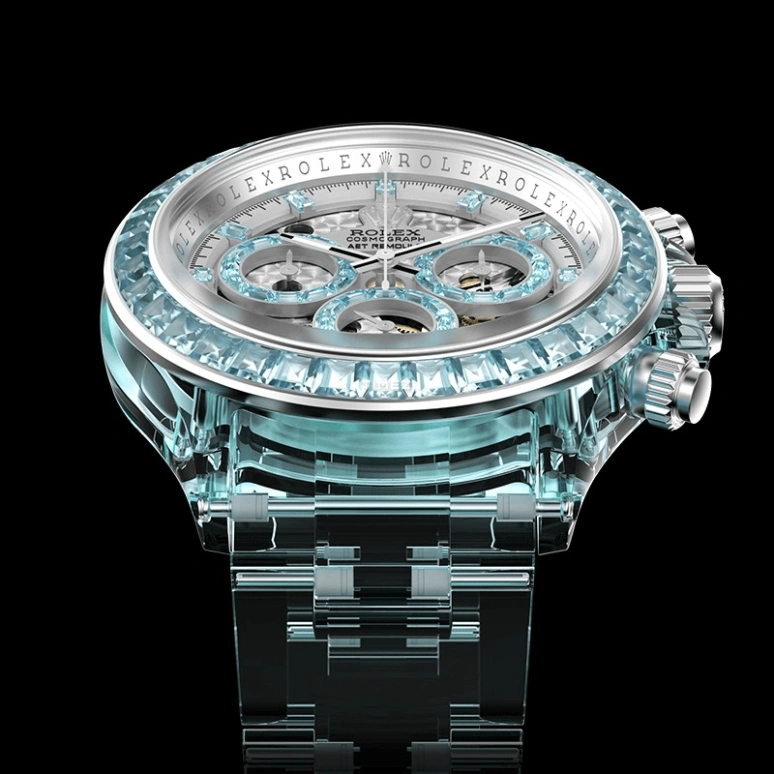 Aet Remould,其它 40毫米,40毫米,蓝宝石,白色,自动上弦,圆形,银色,AZURE ELEGANCE
