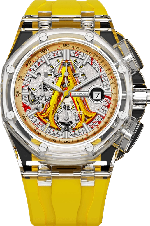 Aet Remould,Other 44mm,44mm,Sapphire,Yellow,Silver,Automatic,Chronograph,Day,LAMBDA