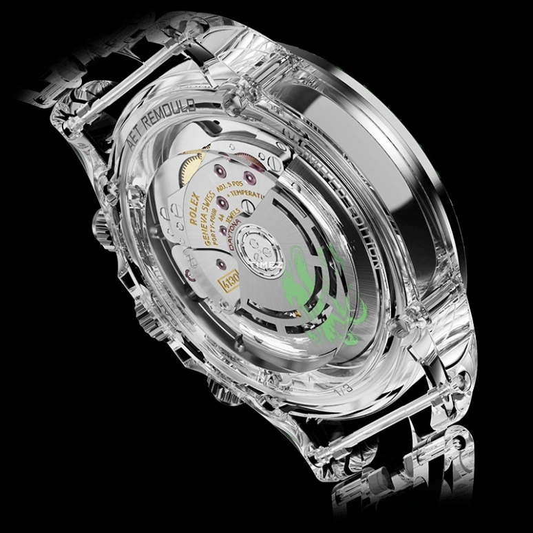 Aet Remould,Other 40x47.50mm,40x47.50mm,Sapphire,Silver,Green,Automatic,Chronograph,Round,LOONG