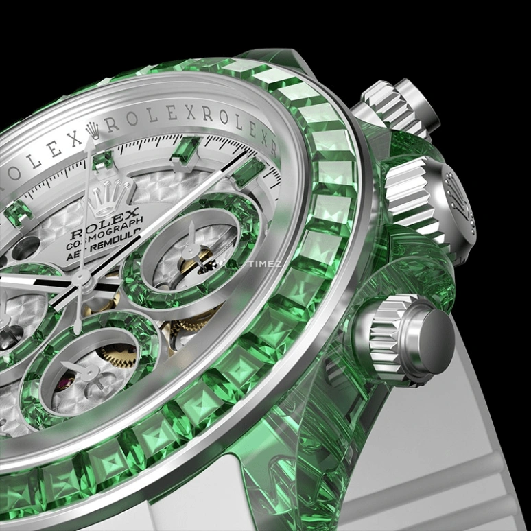 Aet Remould,Other 40mm,40mm,Sapphire,Silver,Green,Automatic,Chronograph,Round,VERDANT MARVEL