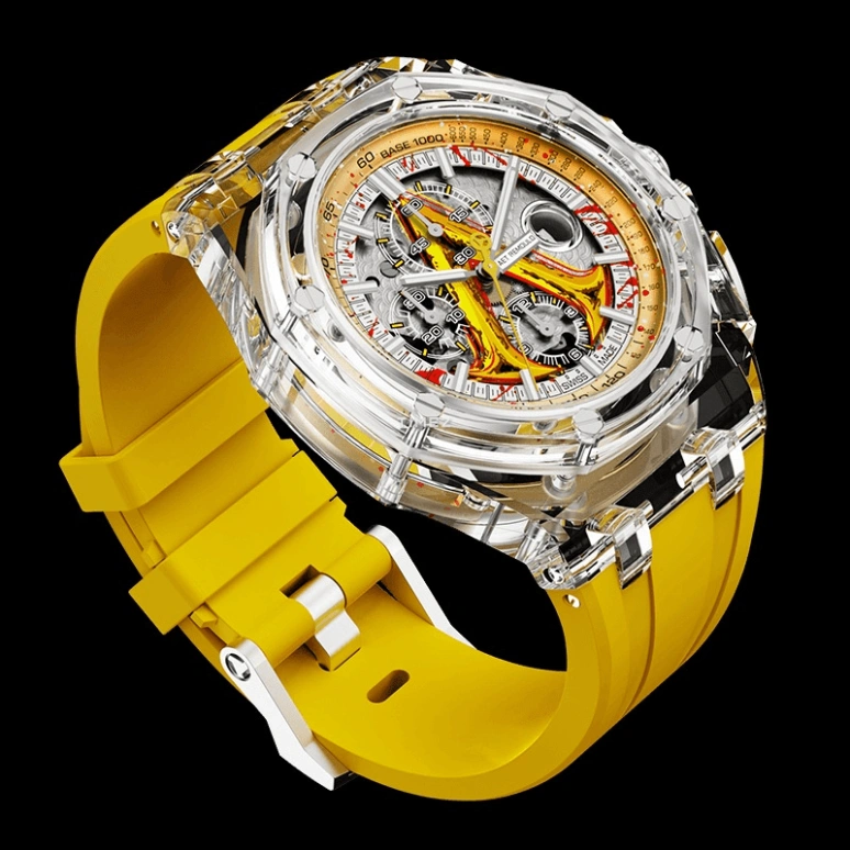 Aet Remould,Other 44mm,44mm,Sapphire,Yellow,Silver,Automatic,Chronograph,Day,LAMBDA