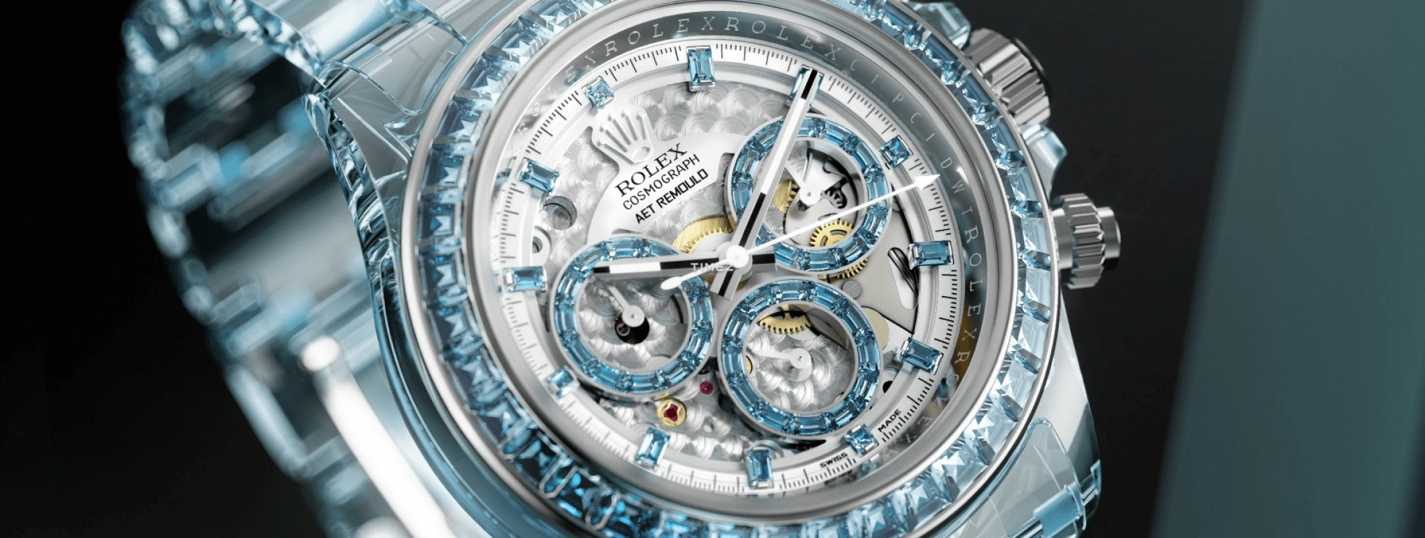 Aet Remould,其它 40毫米,40毫米,蓝宝石,白色,自动上弦,圆形,银色,AZURE ELEGANCE