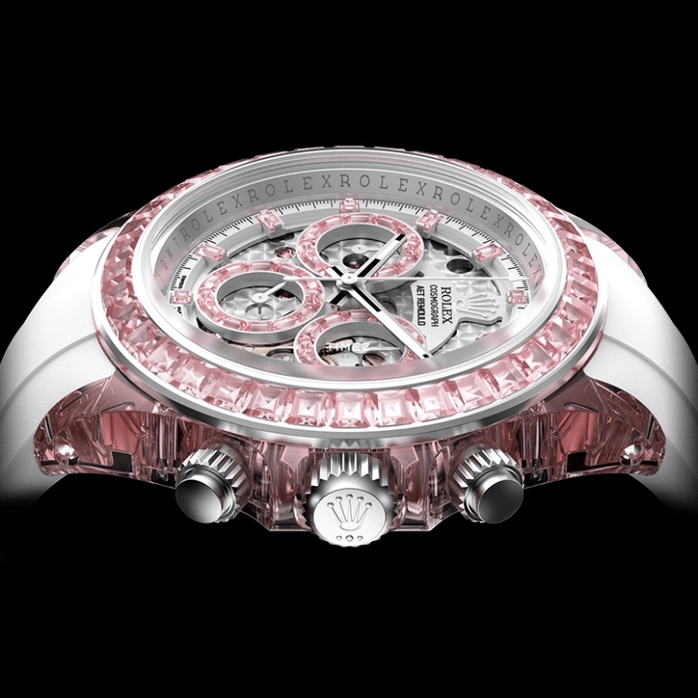 Aet Remould,Other 40mm,40mm,Sapphire,Silver,Pink,Automatic,Chronograph,Round,ROSE FANTASY