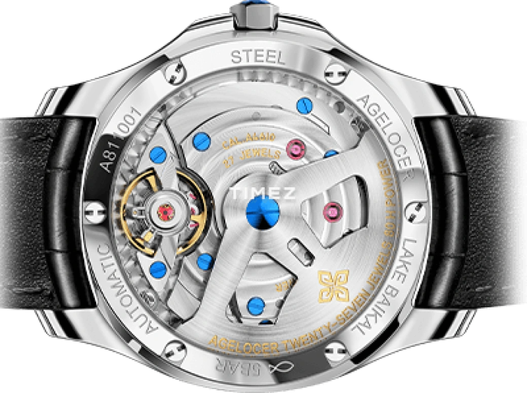 Agelocer,Baikal 40mm,40mm,Stainless Steel,White,Automatic,Day,Sapphire,Crystal Glass,6301A1