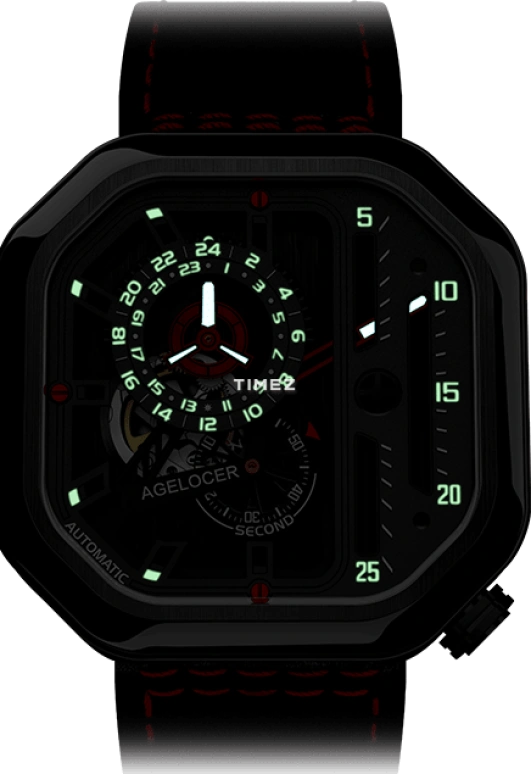 Agelocer,BigBang 44mm,44mm,Stainless Steel,Red,Automatic,Sapphire,Crystal Glass,Square,5804J4