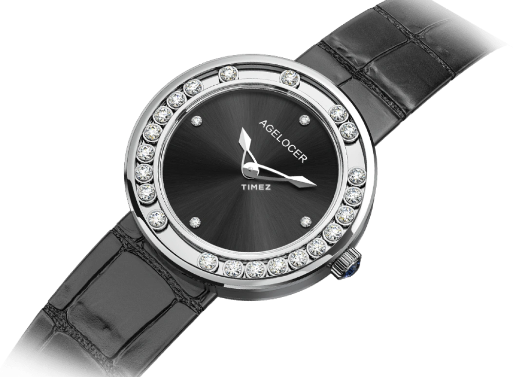 Agelocer,Baikal 36mm,36mm,Stainless Steel,Crystal,Black,Quartz,Sapphire,Crystal Glass,Round,6602A1