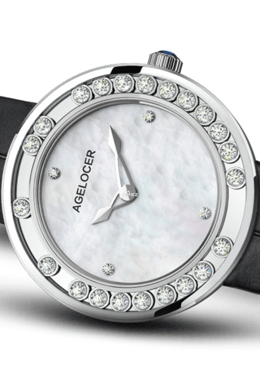 Agelocer,Baikal 36mm,36mm,Stainless Steel,Crystal,White,Quartz,Sapphire,Crystal Glass,Round,6601A1