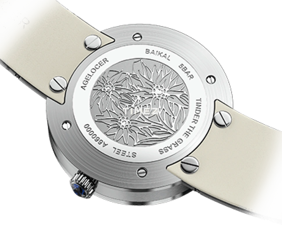 Agelocer,Baikal 36mm,36mm,Stainless Steel,Crystal,White,Quartz,Sapphire,Crystal Glass,Round,6601A1