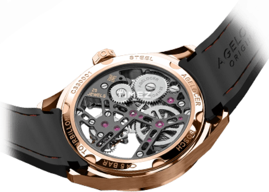 Agelocer,Tourbillon 42mm,42mm,Stainless Steel,Stainless Steel,Skeleton,Handwound,Tourbillon,Sapphire,Crystal Glass,9101L4