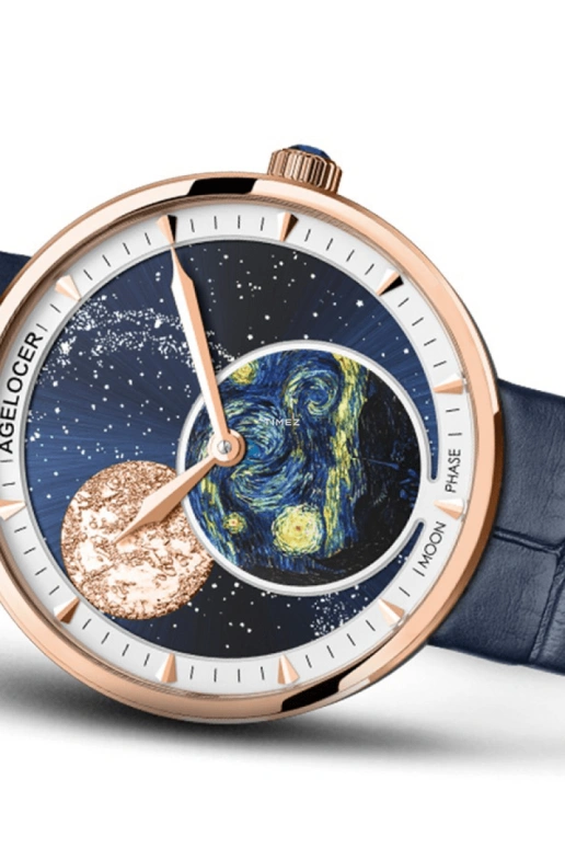 Agelocer,Astronomer 36mm,36mm,Stainless Steel,Blue,Multi-Color,Quartz,Moonphase,Sapphire,Crystal Glass,6501D6