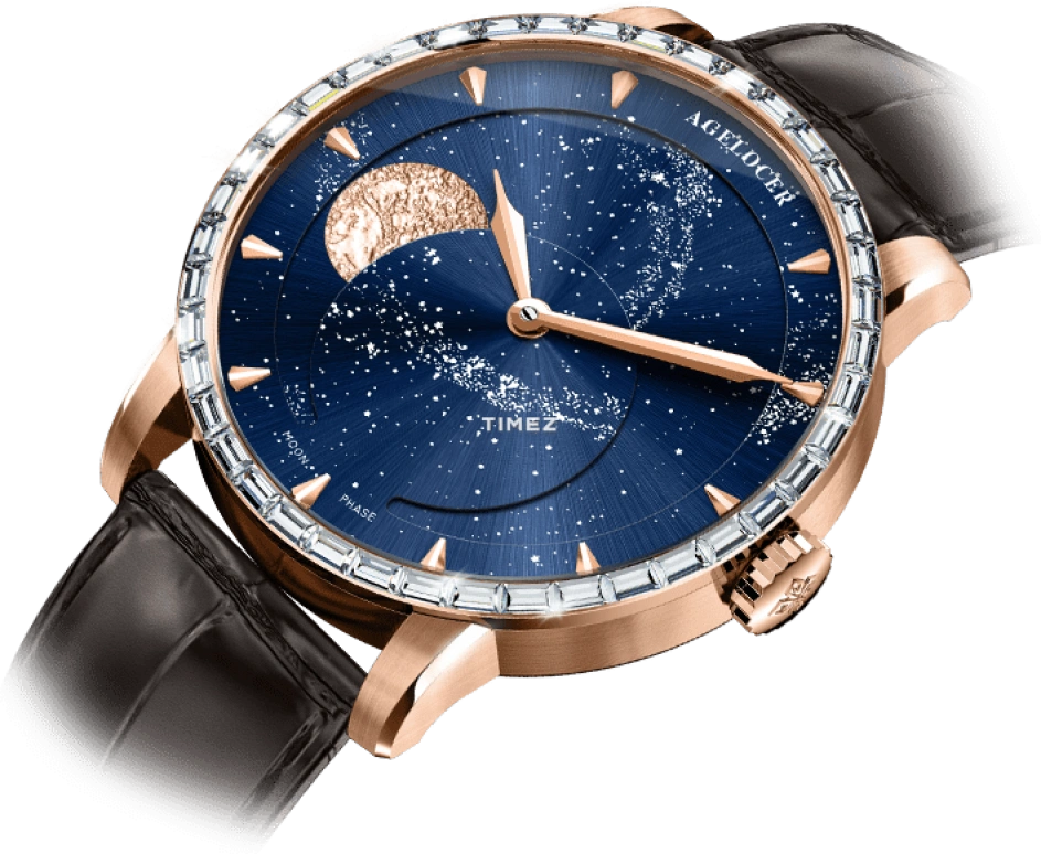 Agelocer,Astronomer 40mm,40mm,Stainless Steel,Crystal,Blue,Automatic,Moonphase,Sapphire,Crystal Glass,6404F2