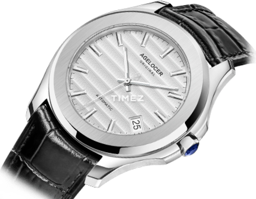 Agelocer,Baikal 40mm,40mm,Stainless Steel,White,Automatic,Day,Sapphire,Crystal Glass,6301A1