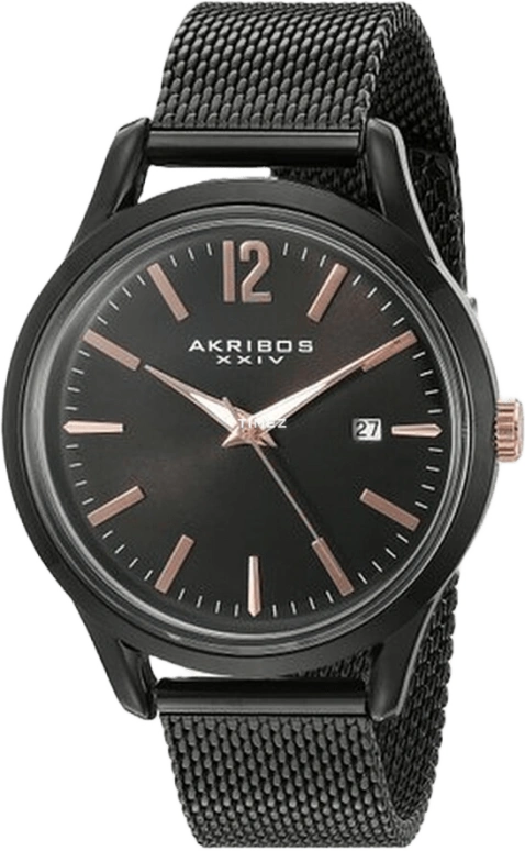 Akribos XXIV,Men’s Watches 41mm,41mm,Composite,Black,Quartz,Day,Hardlex,AK920BK