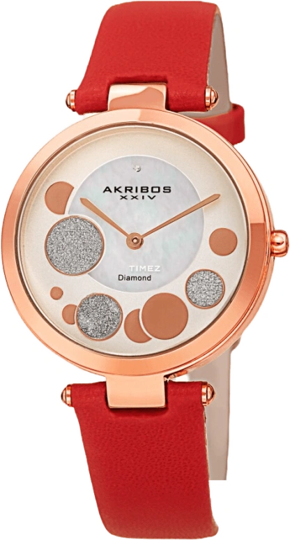 Akribos XXIV,女士手表 34毫米,34毫米,复合材料,米色,石英,矿物水晶,圆形,AK1069RD