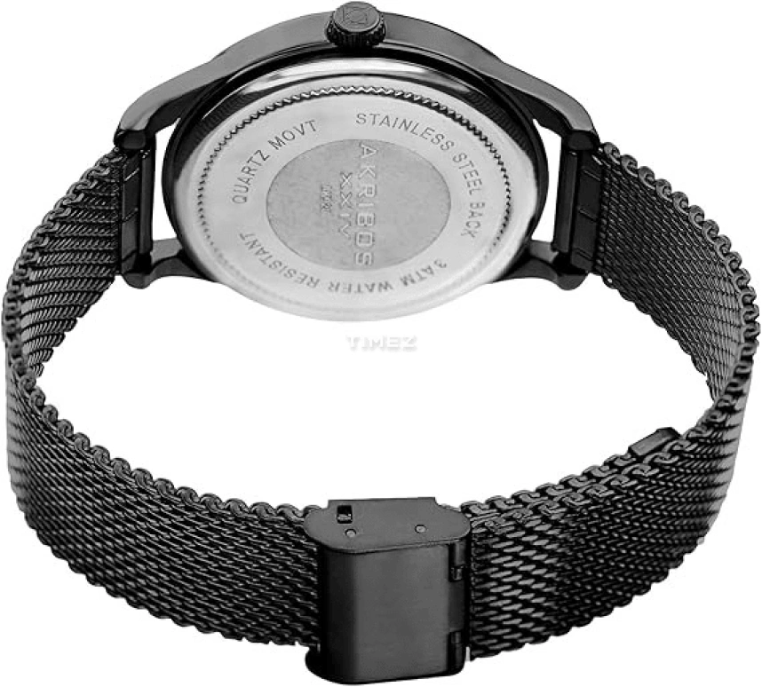 Akribos XXIV,Men’s Watches 41mm,41mm,Composite,Black,Quartz,Day,Hardlex,AK920BK