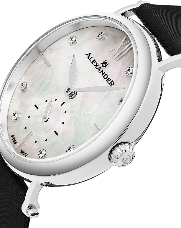 Alexander,WOMEN'S WATCHES 34mm,34mm,Stainless Steel,Silver,Quartz,Sapphire,Round,AD201,AD201-01