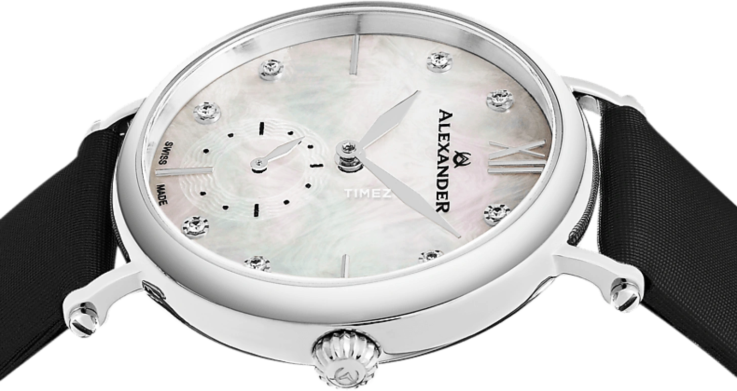 Alexander,WOMEN'S WATCHES 34mm,34mm,Stainless Steel,Silver,Quartz,Sapphire,Round,AD201,AD201-01