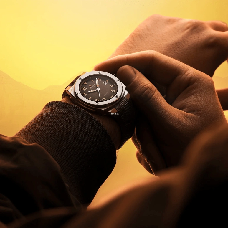 阿帕那,ALPINER 41x42.50毫米,41x42.50毫米,精钢,棕色,自动上弦,日历,自制机芯,AL,AL-525BRG3AE6