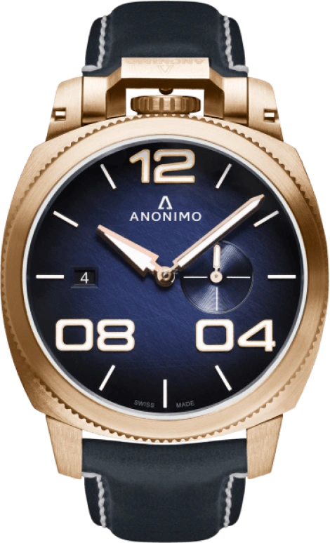 Anonimo,军事 43.40毫米,43.40毫米,青铜,蓝色,自动上弦,星期历,38小时,AM,AM-1020.04.003.A03